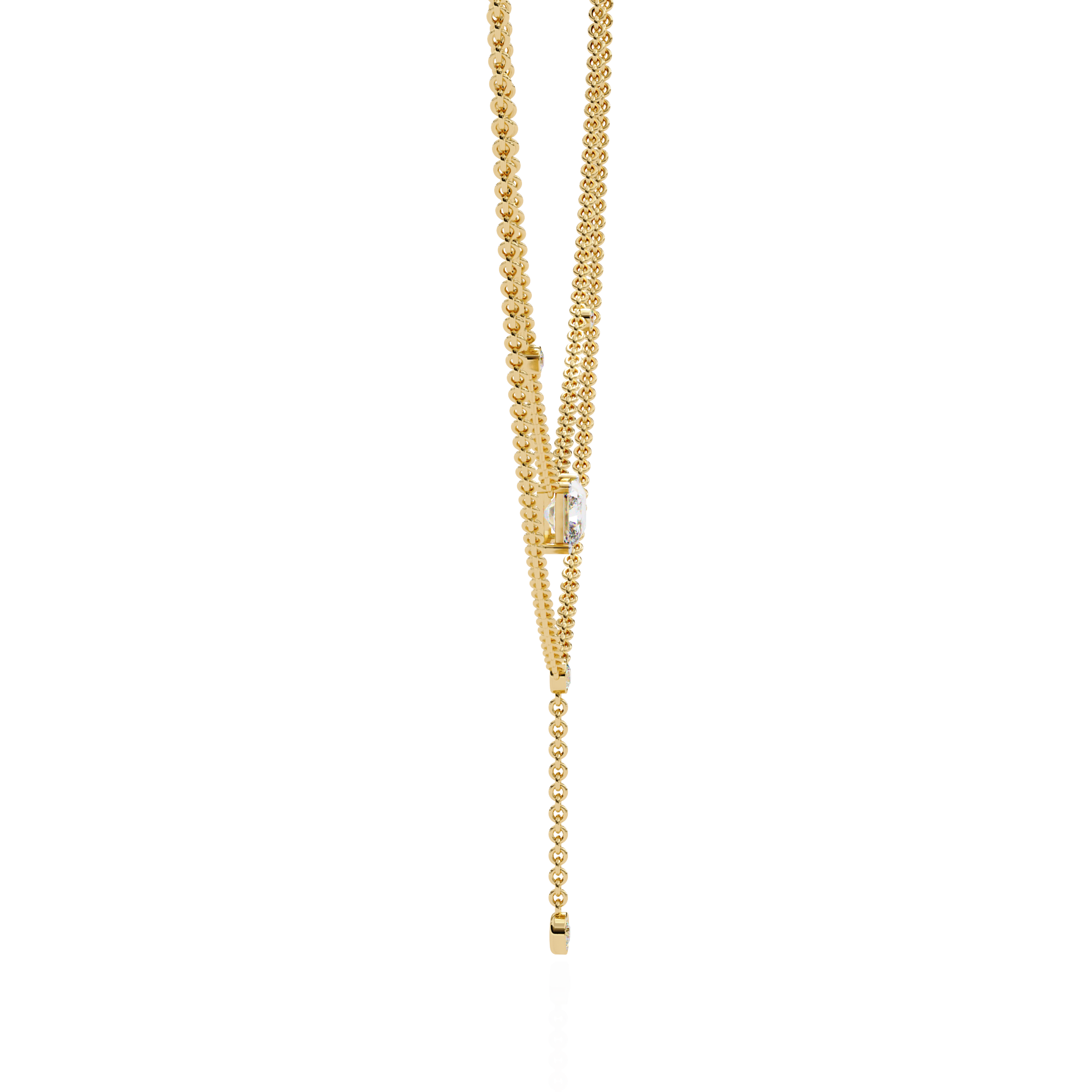Solitairekart 1.72ct Layered Radiant Cut Natural Diamond Necklace-H Color, VS1 Clarity